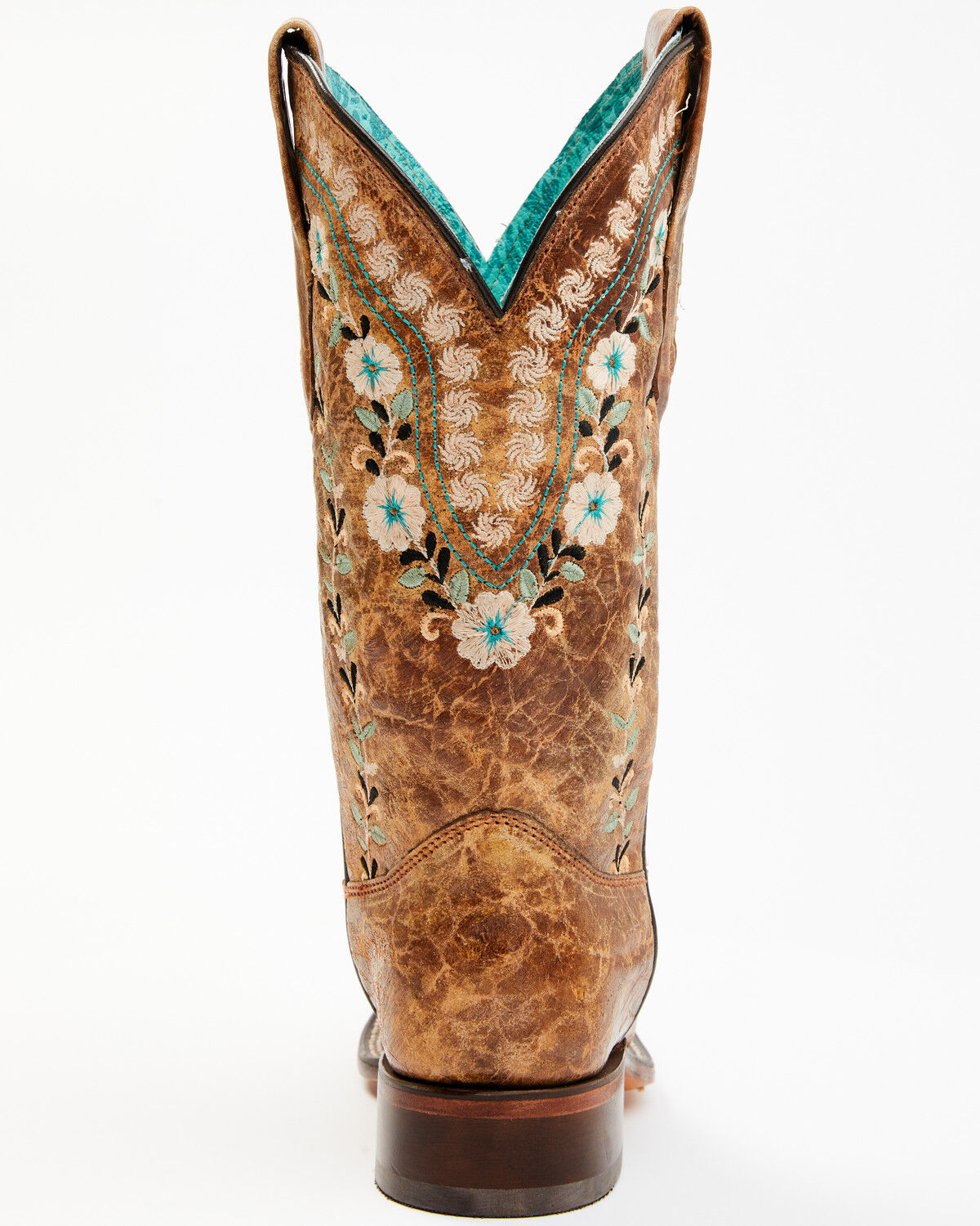 Image #6 - Corral Women's Floral Blacklight Western Boots - Square Toe, Cognac, hi-res