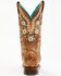 Image #6 - Corral Women's Floral Blacklight Western Boots - Square Toe, Cognac, hi-res
