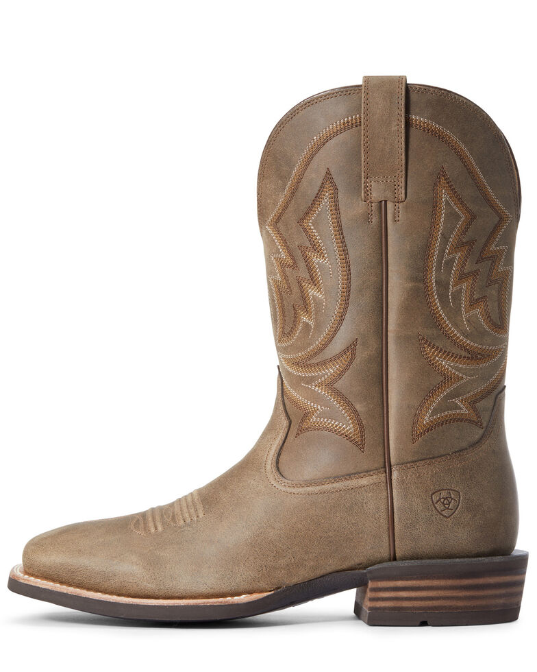 Ariat Men's Hardy Western Boots - Wide Square Toe, Brown, hi-res