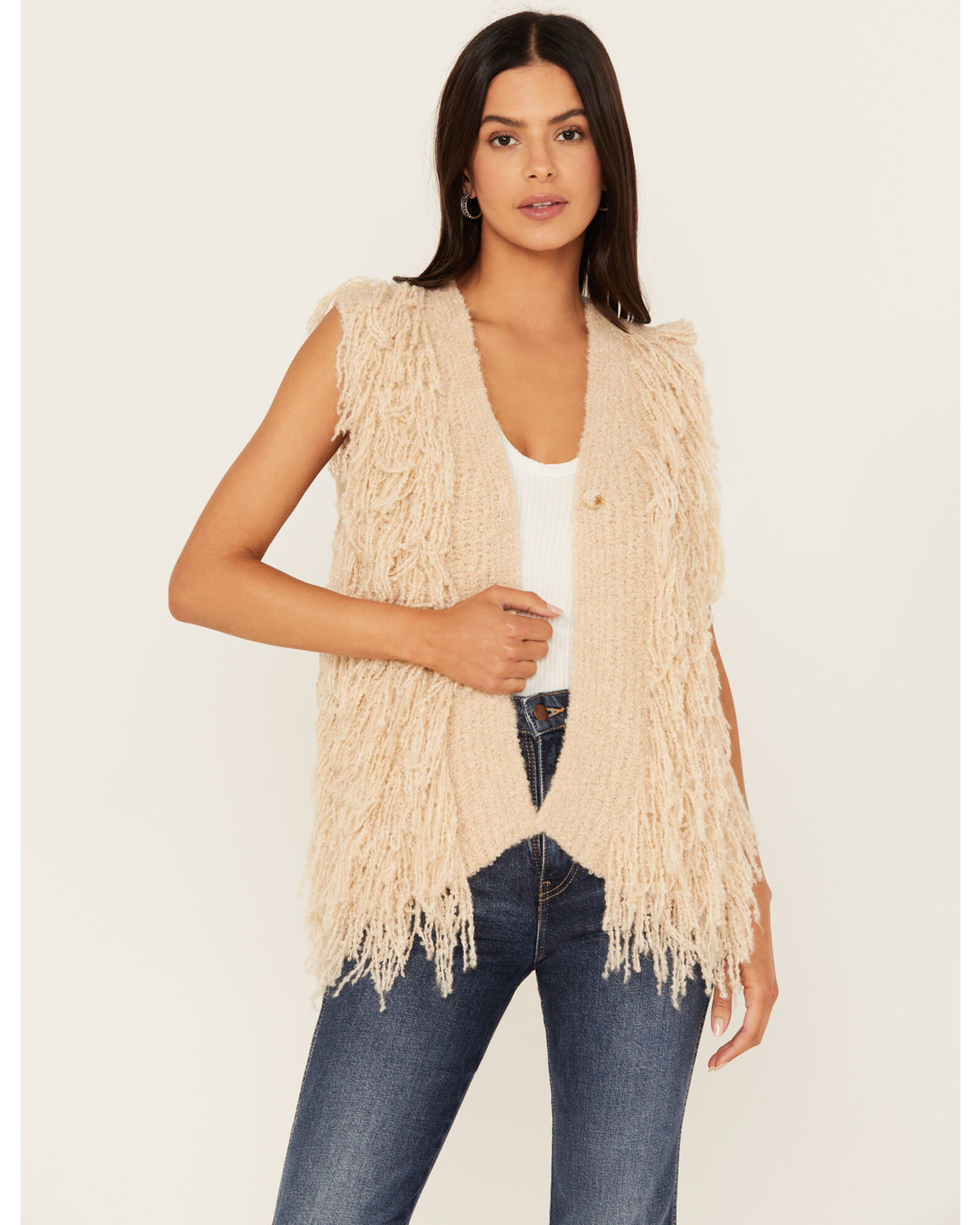 Womens hot sale fringe sweater