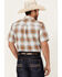 Image #4 - Cody James Men's Spur Dobby Plaid Print Short Sleeve Button-Down Stretch Western Shirt, Ivory, hi-res
