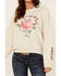 Image #3 - Ariat Women's Rose Embroidered Sweater, Oatmeal, hi-res