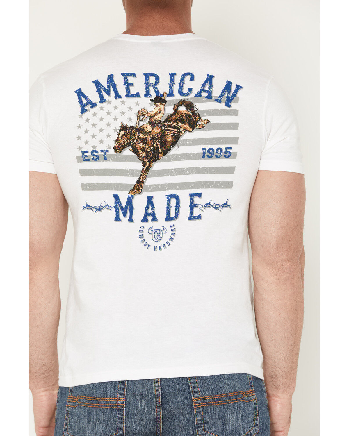 Image #4 - Cowboy Hardware Men's Boot Barn Exclusive American Made Short Sleeve Graphic T-Shirt, White, hi-res