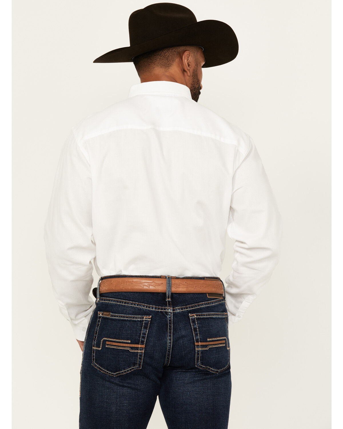 Image #4 - Wrangler X Cody Johnson Men's Solid Long Sleeve Button-Down Western Shirt, White, hi-res