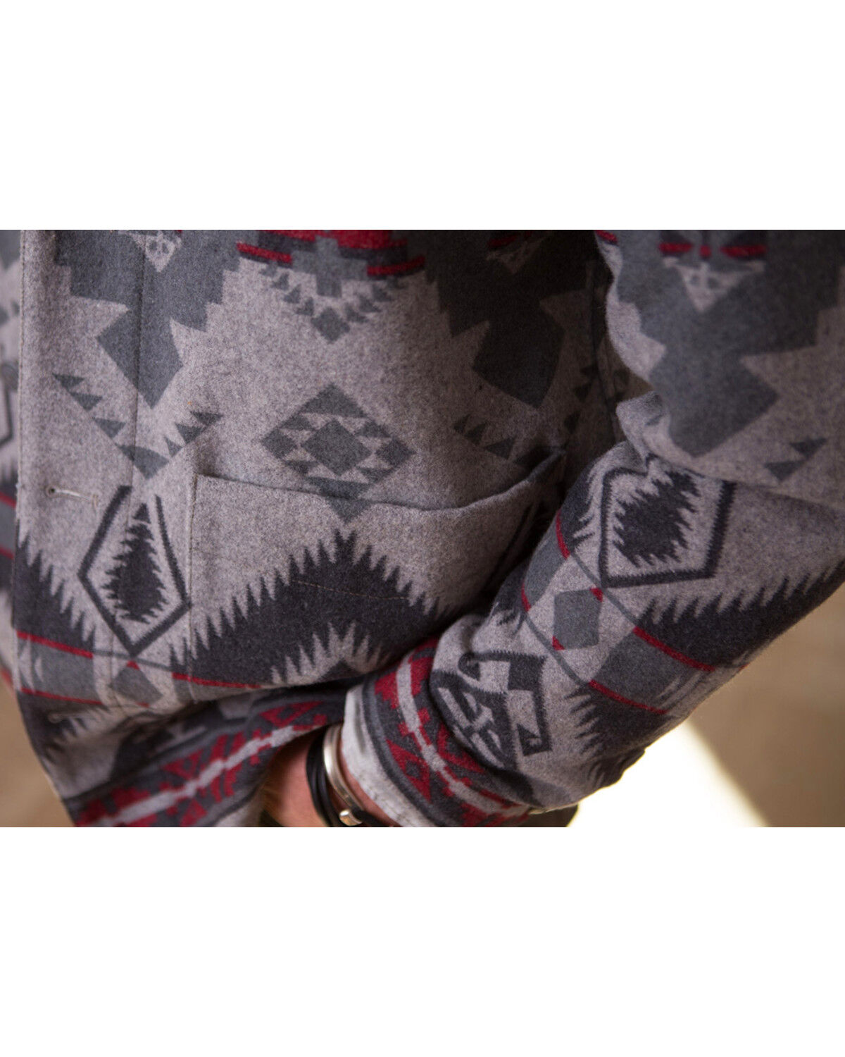 Image #2 - Ryan Michael Men's Mountain Wool Jacket, Grey, hi-res