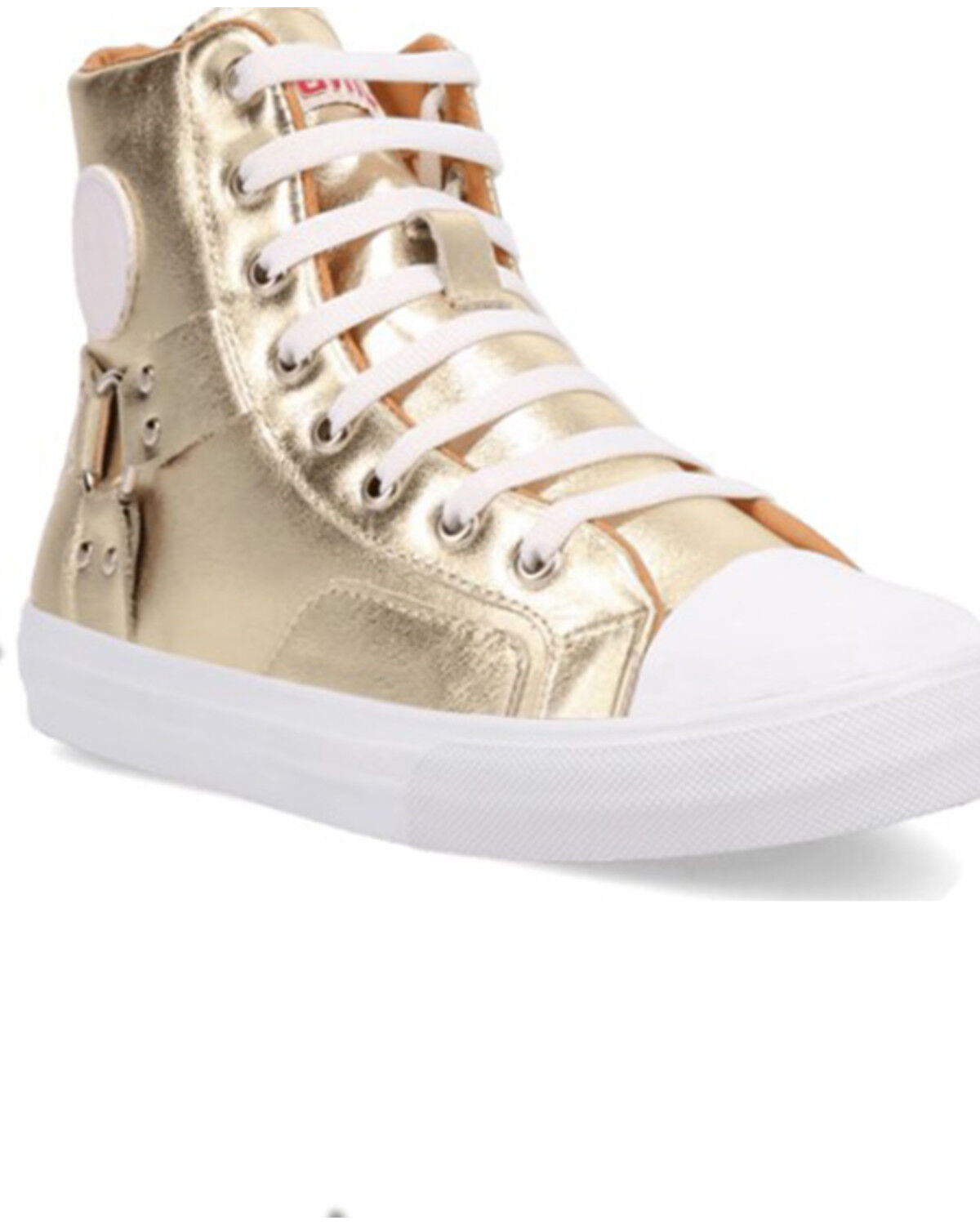Image #1 - Dingo Women's Knarly Metallic High Top Sneaker, Gold, hi-res