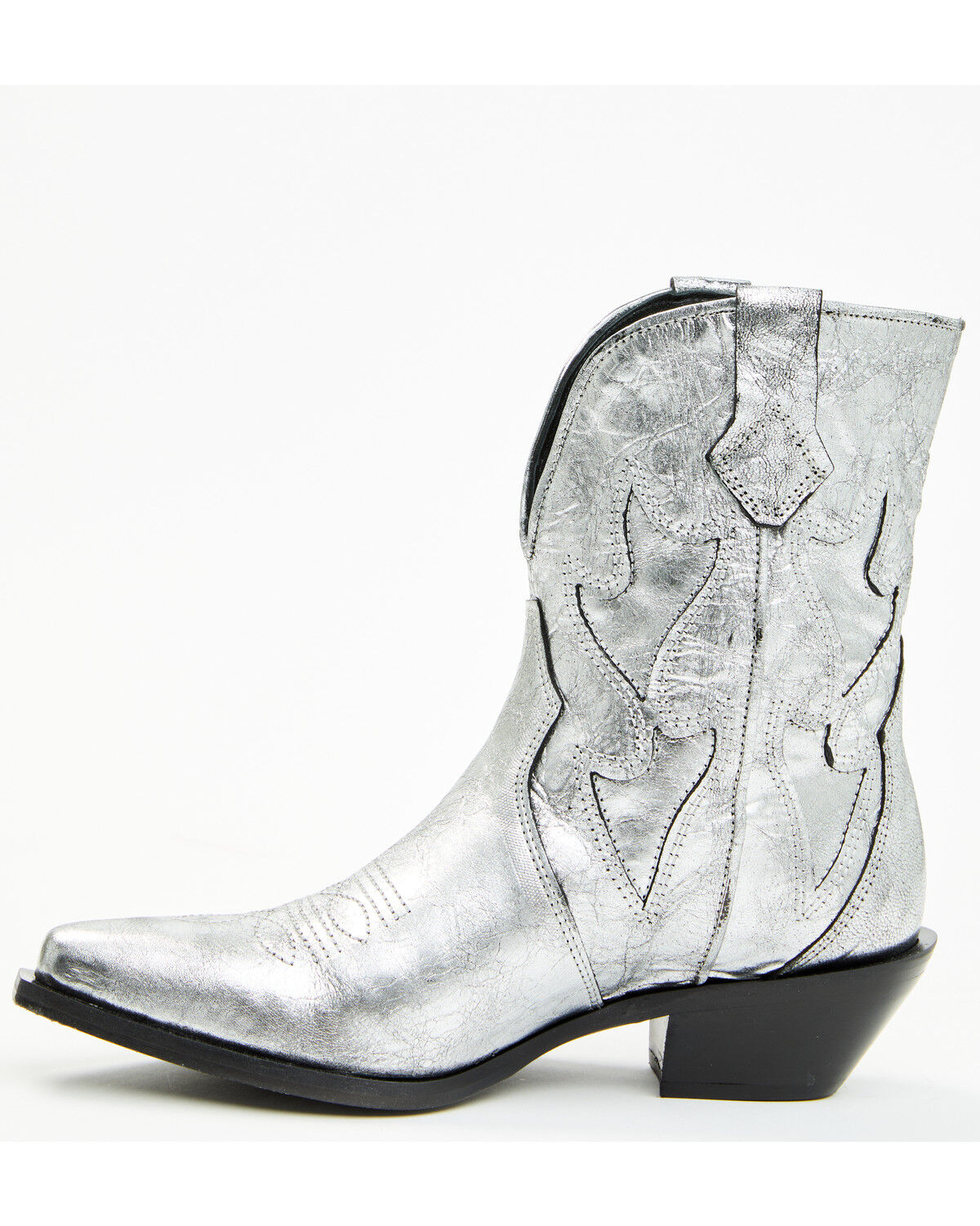 Image #3 - Free People Women's Way Out West Metallic Western Boots - Snip Toe, Silver, hi-res