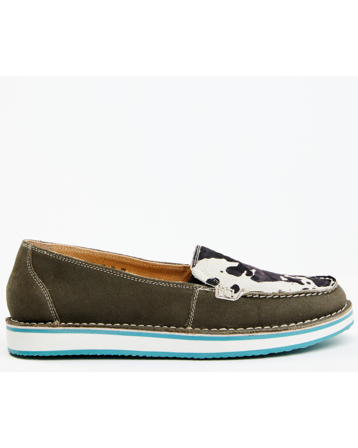 Image #2 - Myra Bag Women's Raven Cow Hair Slip-On Shoe - Moc Toe, Black, hi-res