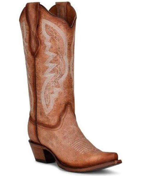 Circle G Women's LD Western Boots - Snip Toe, Brown, hi-res
