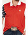 Image #3 - RANK 45&reg; Men's Americana Block Short Sleeve Button-Down Polo, Red, hi-res