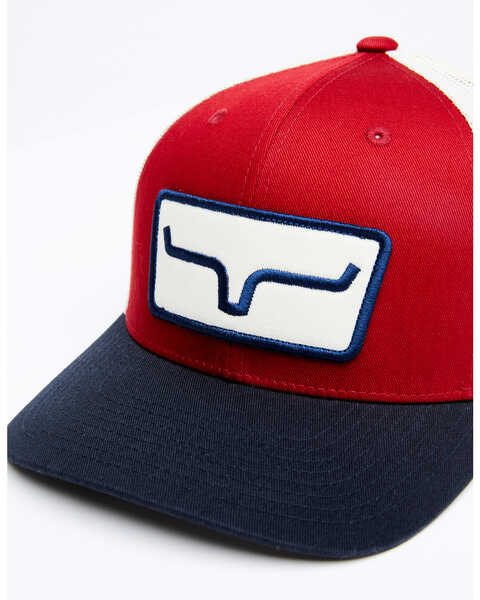 Image #3 - Kimes Ranch Men's The Cutter Horns Logo Patch Mesh-Back Ball Cap , Red, hi-res