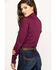 Image #2 - Cinch Women's Burgundy Button-Down Long Sleeve Western Shirt , Burgundy, hi-res