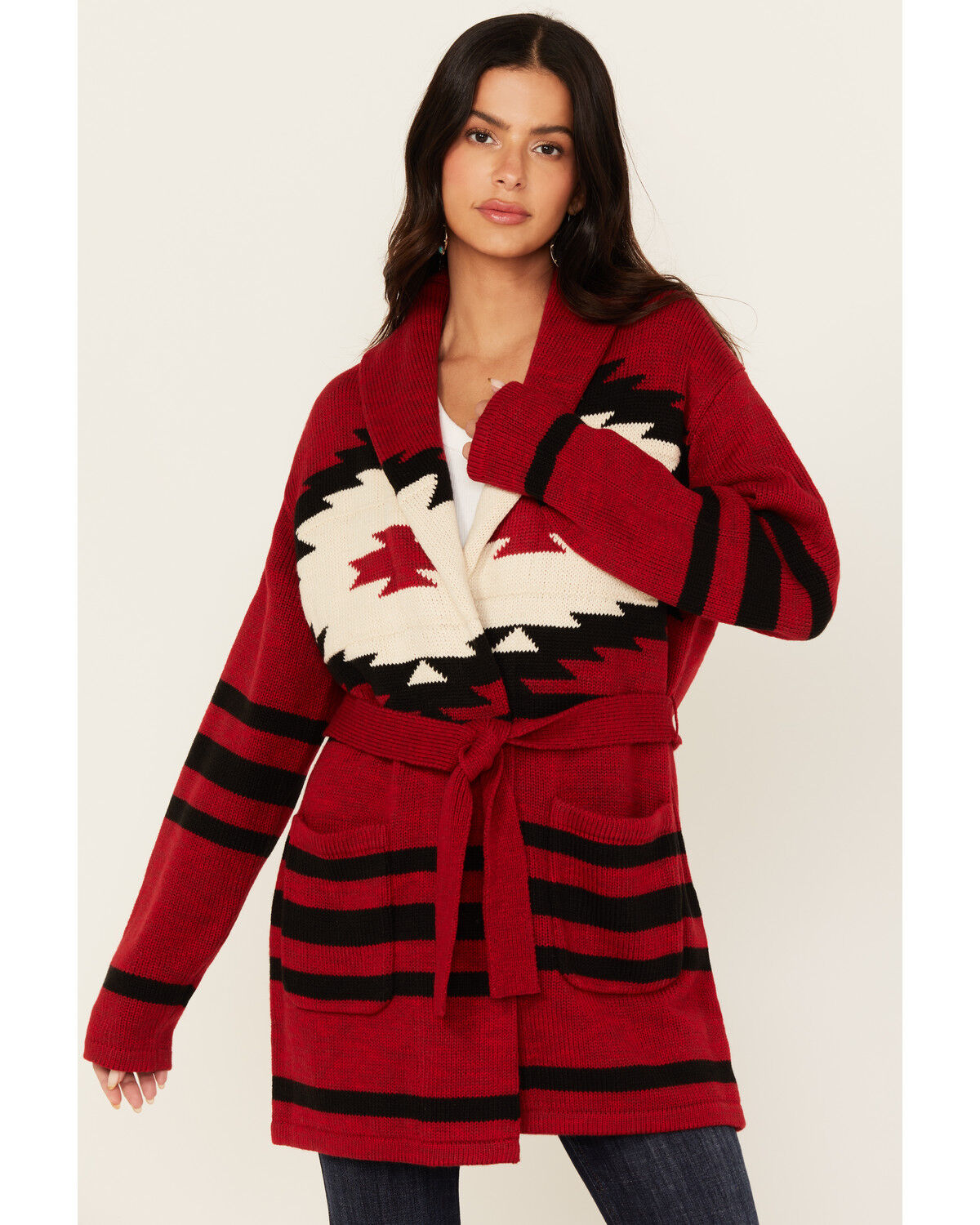 Image #1 - Idyllwind Women's Twin Elms Cardigan, Red, hi-res