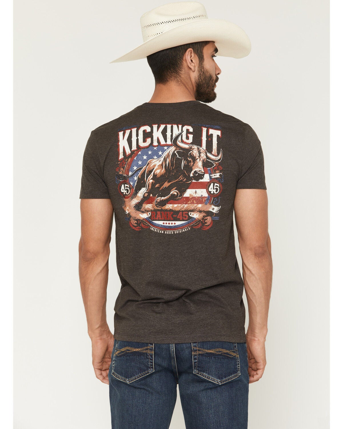 RANK 45&reg; Men's Kickin It Short Sleeve Graphic T-Shirt, Charcoal, hi-res