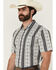 Image #2 - RANK 45® Men's Buffalo Southwestern Striped Print Short Sleeve Button-Down Stretch Western Shirt, White, hi-res