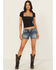 Image #3 - Miss Me Women's Medium Wash Mid Rise Fleur de Lis Bootcut Stretch Denim Jeans, Medium Wash, hi-res