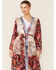 Image #4 - LaBiz Women's Navy & Burgundy Floral Long Kimono, Navy, hi-res