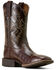 Image #1 - Ariat Men's Sport Crocodile Print Performance Western Boots - Broad Square Toe, Chocolate, hi-res