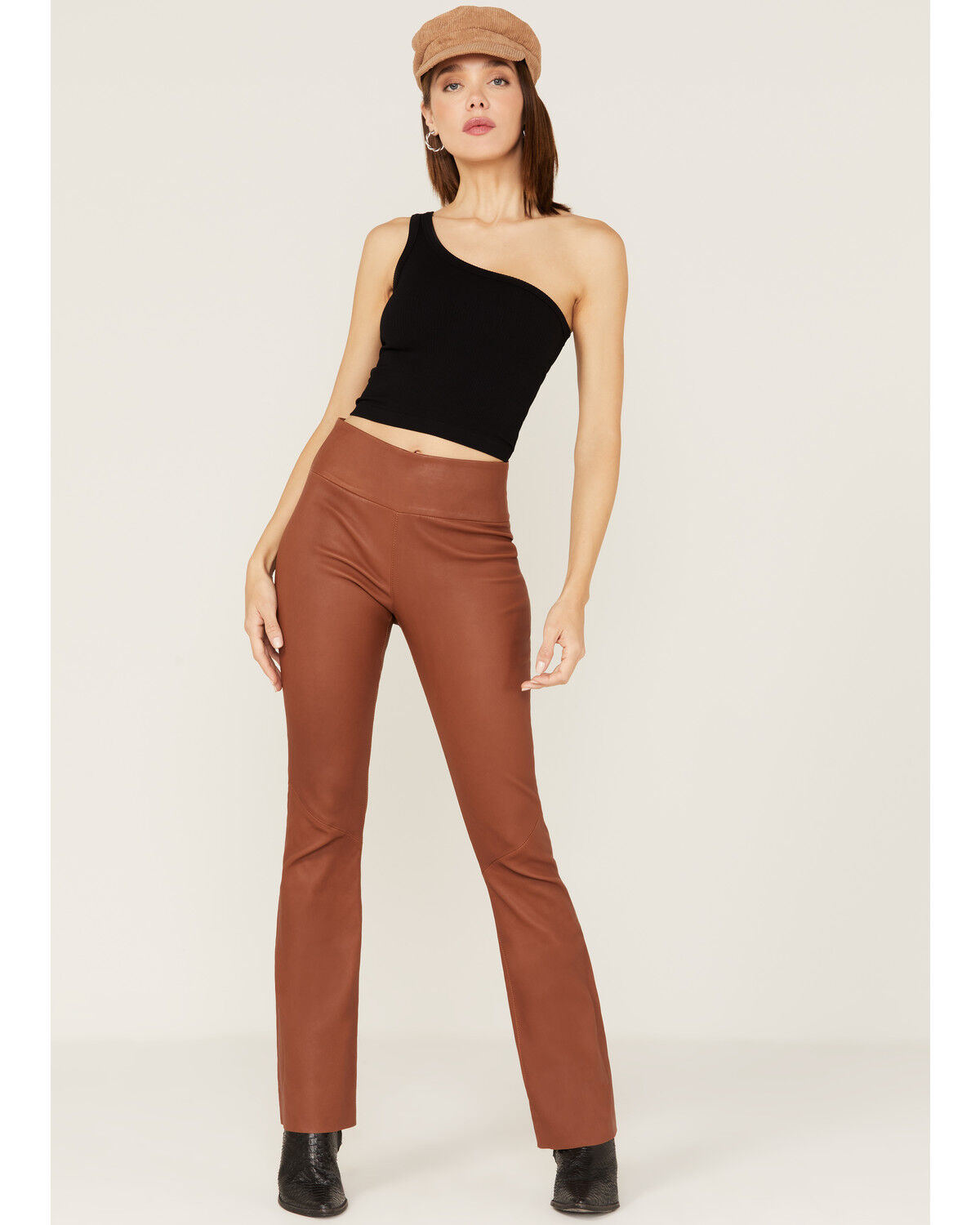 Image #1 - Double D Ranch Women's Bandit Leather Pant, Brown, hi-res