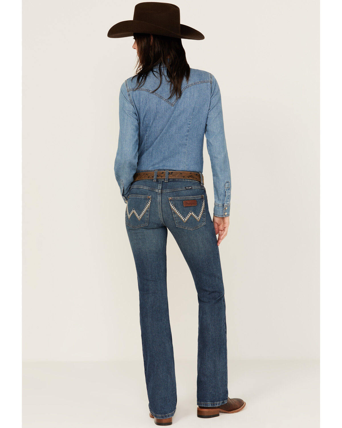Image #1 - Wrangler Retro Women's Mae Medium Wash Mid Rise Stretch Bootcut Jeans, Medium Wash, hi-res