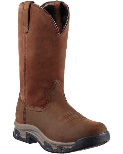 Ariat Men's Terrain H2O Pull On Boots - Round Toe, Distressed, hi-res