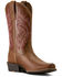 Image #1 - Ariat Women's Round Up Performance Western Boots - Square Toe, Brown, hi-res