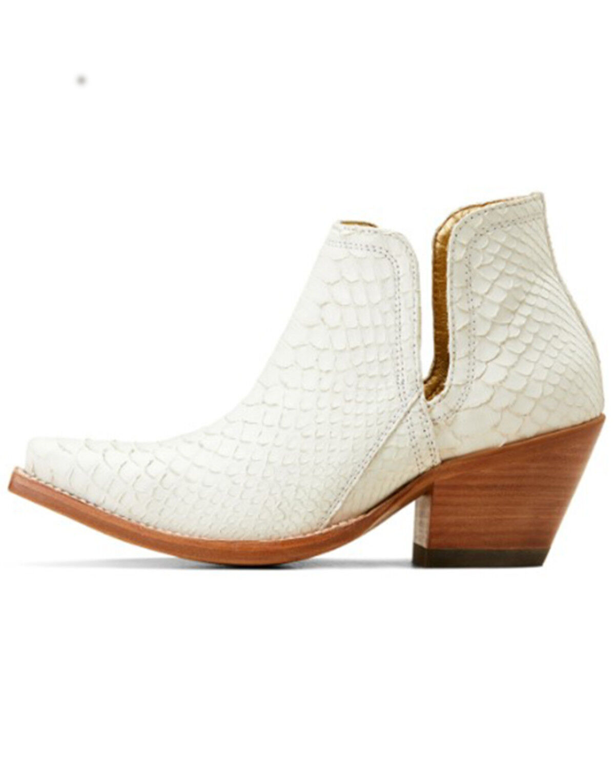 Image #2 - Ariat Women's Exotic Python Dixon Western Booties - Snip Toe, White, hi-res