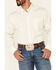 Image #3 - Cinch Men's Modern Fit Solid Cream Long Sleeve Button Down Western Shirt , Cream, hi-res