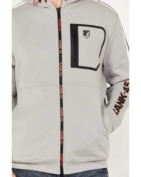 Image #3 - RANK 45® Men's Champion Full Zip Hooded Jacket, Grey, hi-res