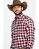 Image #3 - Ariat Men's Elzerman Performance Flannel Long Sleeve Western Shirt , Burgundy, hi-res