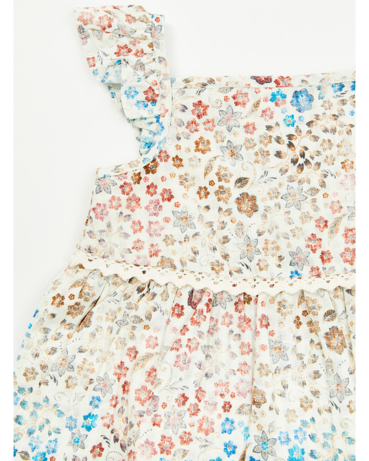 Image #4 - Shyanne Toddler Girls' Floral Print Sleeveless Ruffle Top, Ivory, hi-res