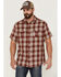 Image #1 - Brothers and Sons Men's Large Plaid Short Sleeve Button Down Western Shirt, Red, hi-res