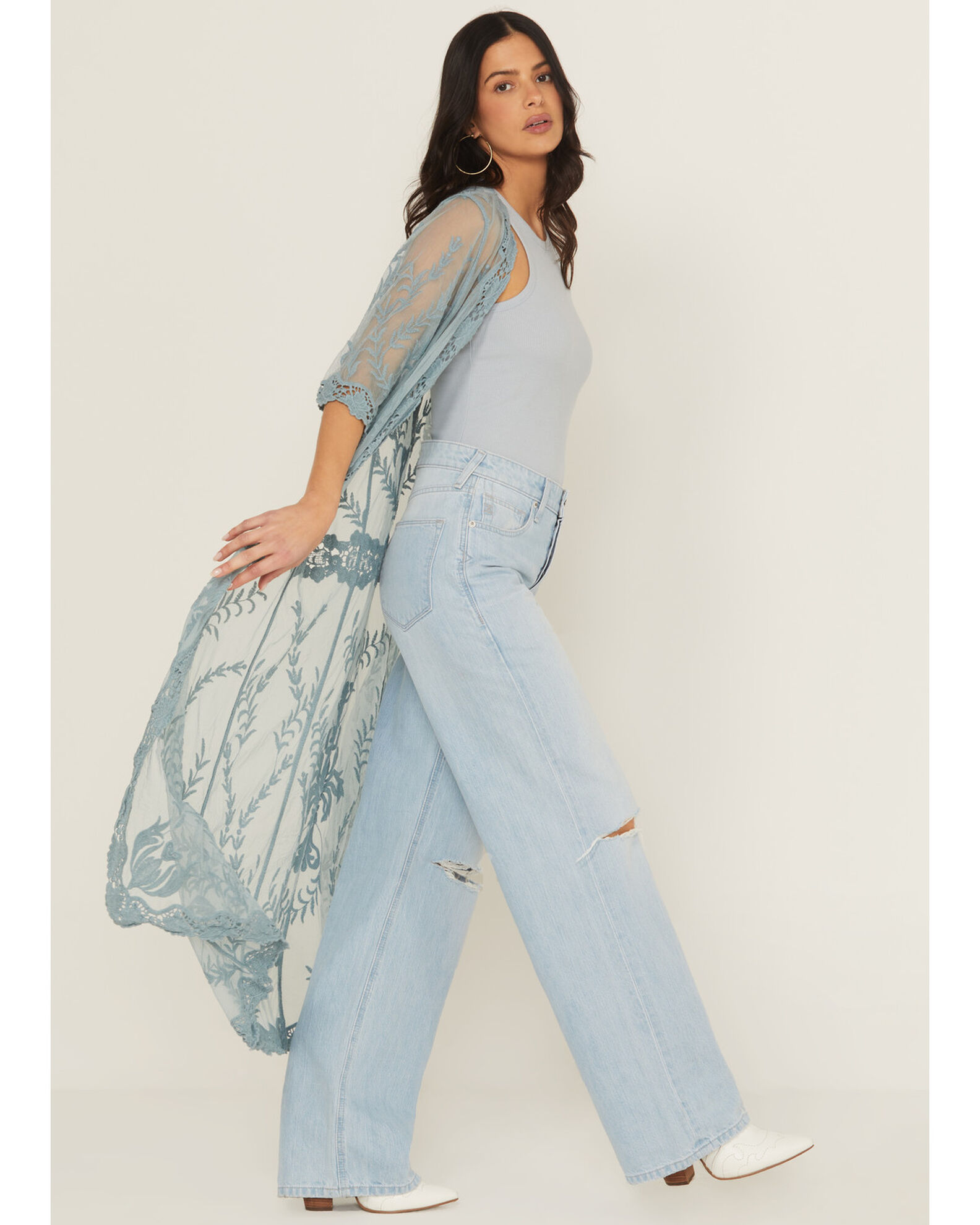 【期間限定送料無料】 Embroidered Long Women's Shyanne Mesh Outfitter Country - Kimono サンダル