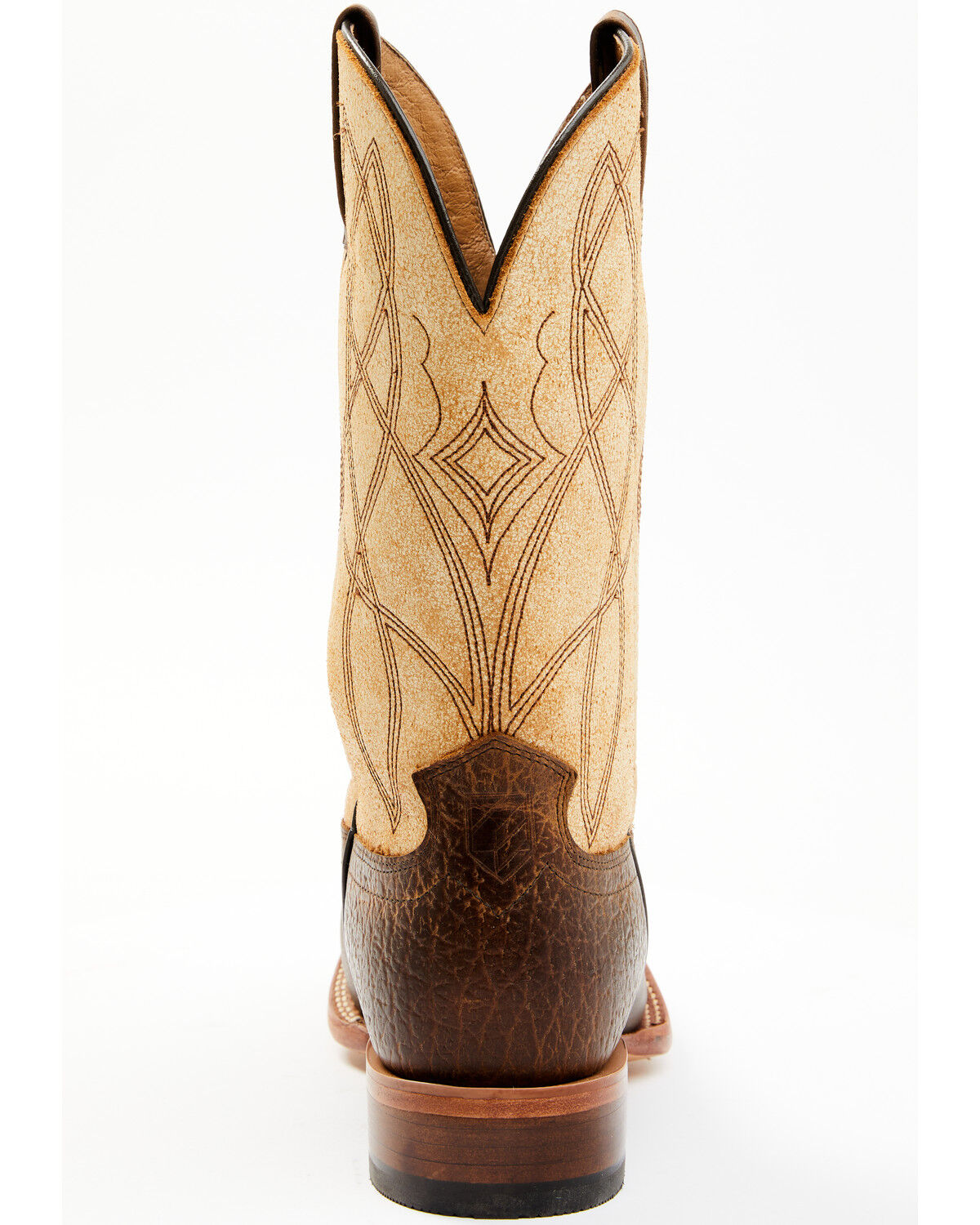Image #5 - RANK 45® Men's Deuce Western Boots - Broad Square Toe, Cream/brown, hi-res