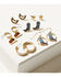 Image #1 - Shyanne Women's Gold 6-Piece Moon & Sun Cowgirl Hat & Boot Earrings Set, Multi, hi-res