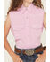 Image #3 - Cowgirl Hardware Girls' Solid Sleeveless Snap Western Shirt, Pink, hi-res