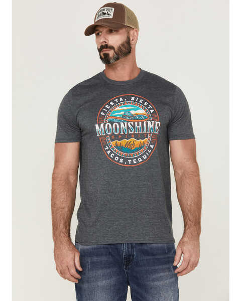 Image #1 - Moonshine Spirit Men's Fiesta Siesta Graphic T-Shirt , Dark Heather Grey, hi-res