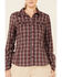 Image #3 - Columbia Women's Malbec Plaid Print Ridge Lite Long Sleeve Button-Down Western Shirt, Burgundy, hi-res