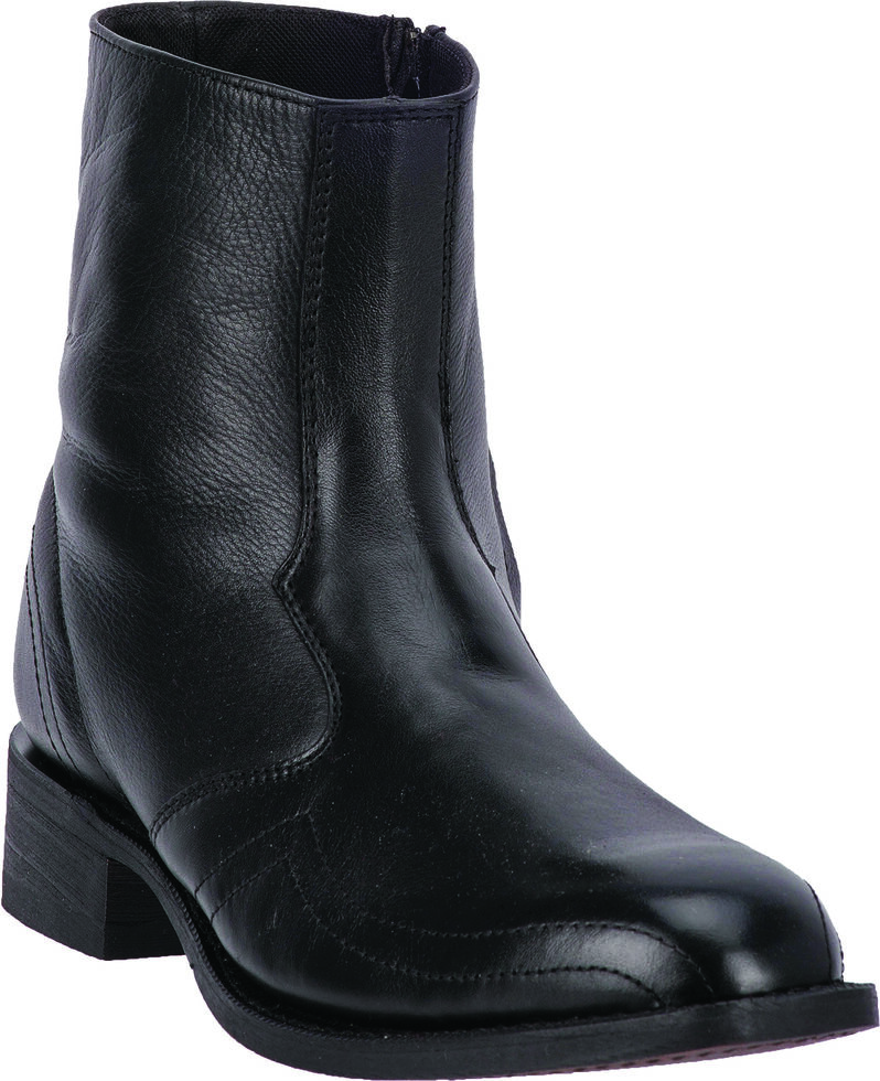 square toe zip up boots