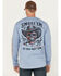 Image #1 - Cody James Men's FR Smoke Em Long Sleeve Graphic Work T-Shirt, Light Blue, hi-res