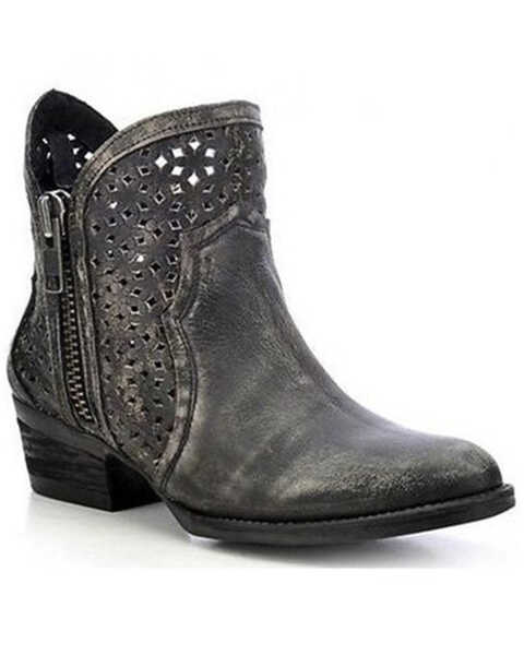 Circle G Women's Short Western Boots - Round Toe, Black, hi-res