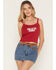 Image #1 - Blended Women's Dibs On The Cowboy Graphic Tank, Red, hi-res