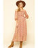 Image #1 - Molly Bracken Women's Pink Print Smock Midi Dress, , hi-res