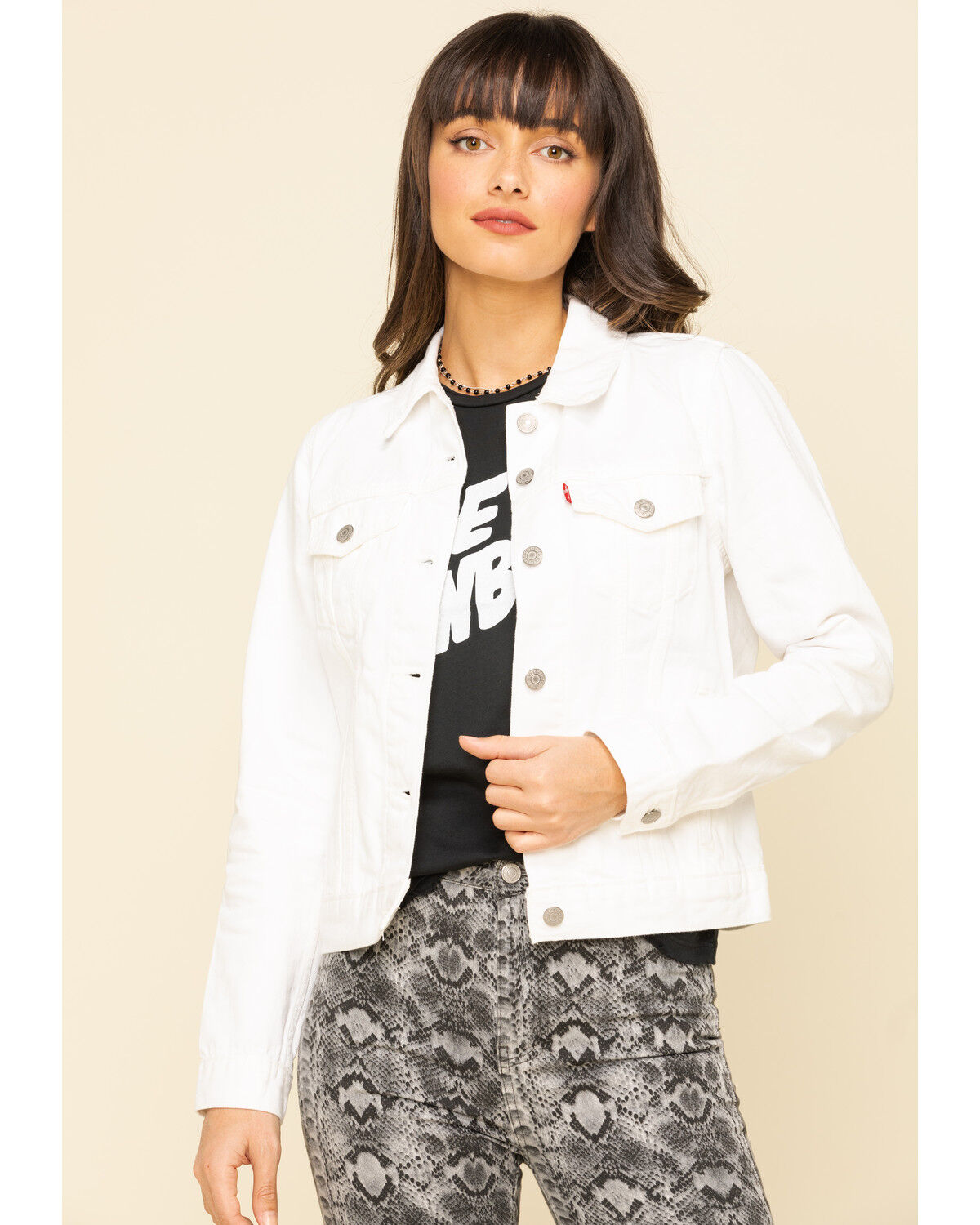 women's white denim jacket