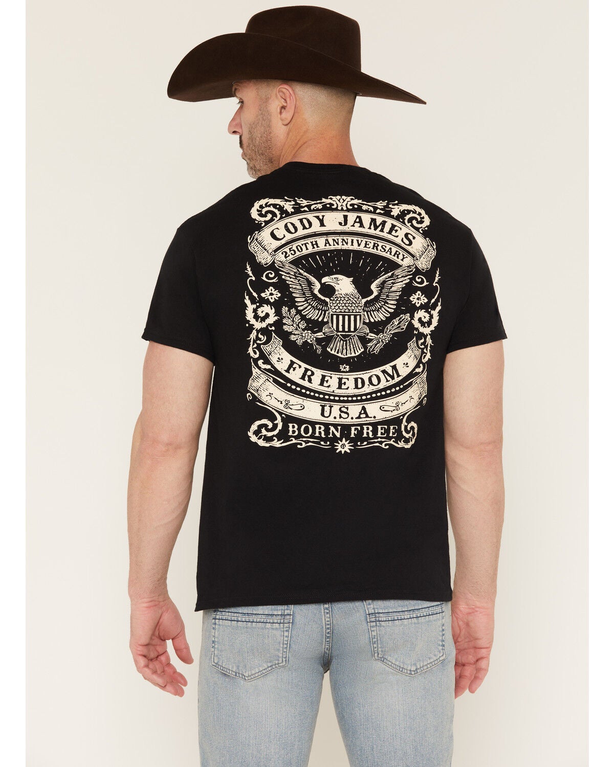 Cody James Men's Freedom America 250 Short Sleeve Graphic T-Shirt, Black, hi-res