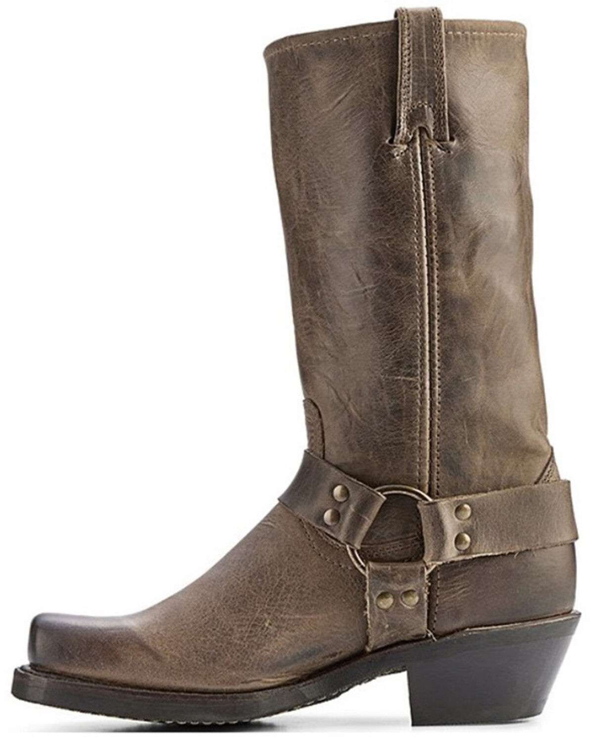 Image #3 - Frye Women's Harness Oiled Western Boots - Broad Square Toe, Brown, hi-res
