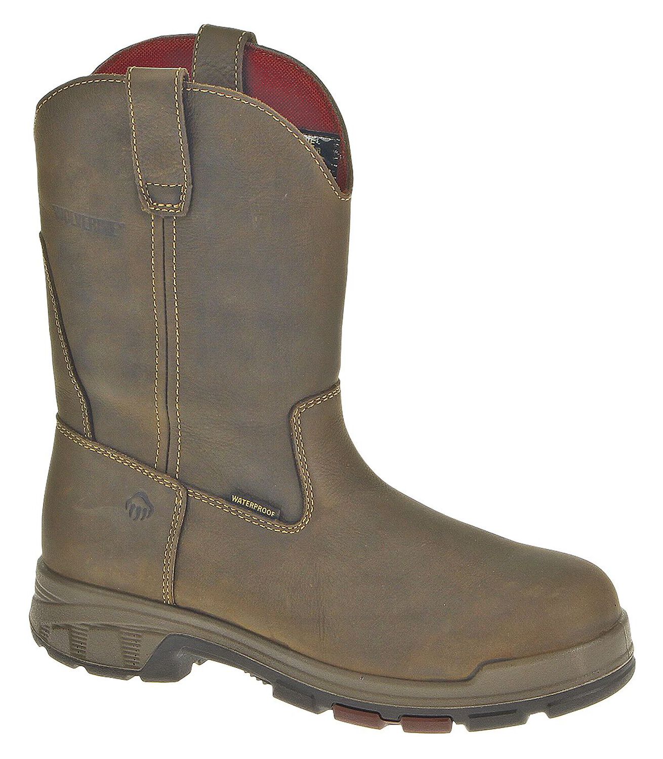 Image #1 - Wolverine Men's Cabor Wellington Waterproof Work Boots - Composite Toe, Coffee, hi-res