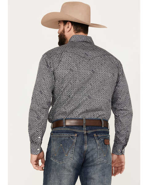 Image #4 - Rough Stock by Panhandle Men's Paisley Geo Print Long Sleeve Western Pearl Snap Shirt, Charcoal, hi-res