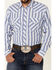Image #3 - Wrangler 20X Men's Striped Long Sleeve Snap Western Shirt, Blue, hi-res