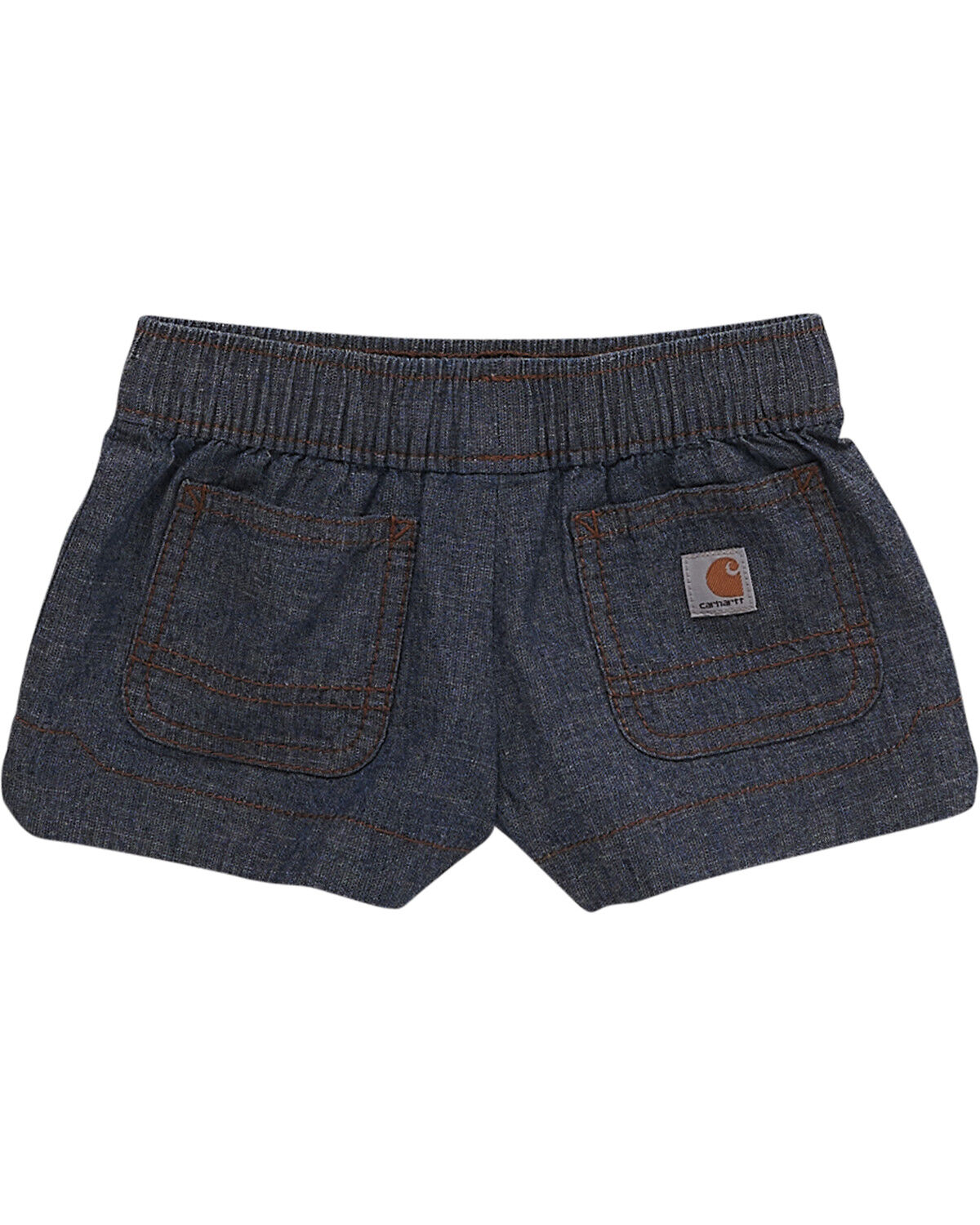 Image #2 - Carhartt Toddler Girls' Chambray Medium Wash Shorts, Medium Wash, hi-res